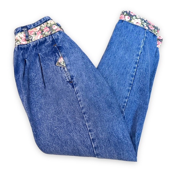 Vintage Manisha Jeans High Rise Floral Detail Acid Wash Women's Size 9 / 27 - Picture 10 of 16